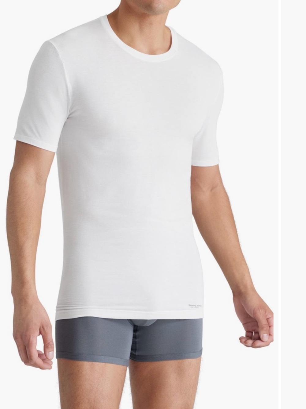 Tommy John Second Skin Stay Tucked Crewneck men’s white Undershirts.  2 NIB- Sm